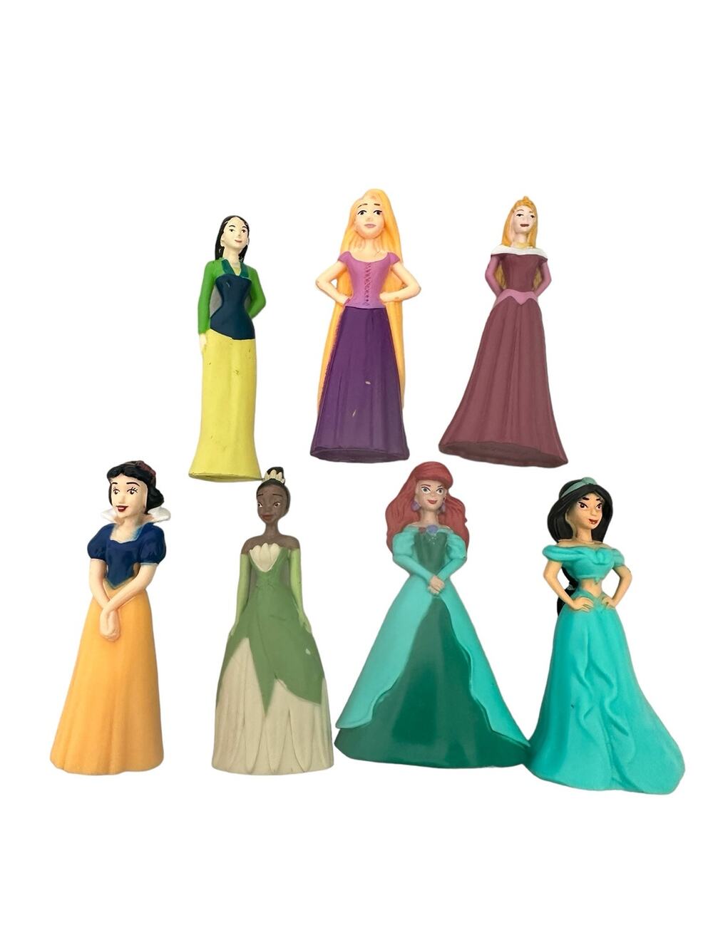 Mulan Rapunzel Aurora Snow White Tiana Ariel Jasmine Disney Figurines